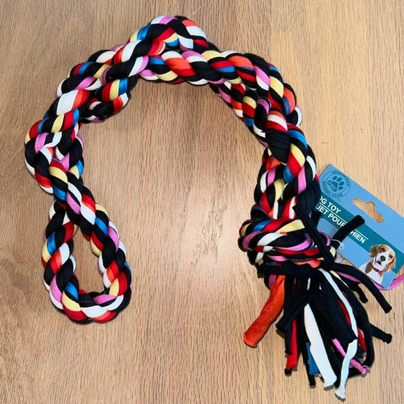 NEW bundle of 3 dog toys: octopus, rope tug, squishy nubby ball - Picture 5 of 9